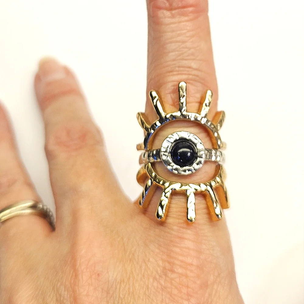 Sunburst Rings Size 7¼ Set of 3 Stackable Rings